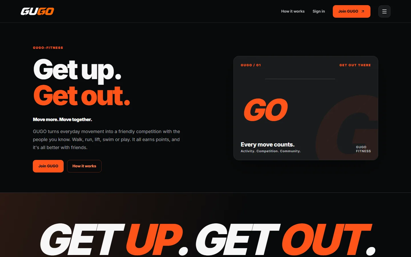 GUGO-Fitness website home page